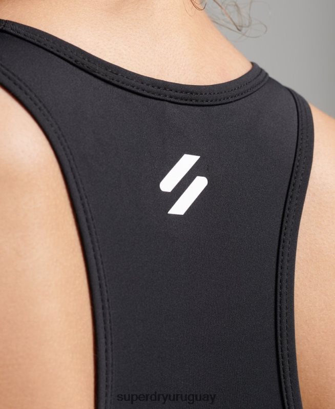 uy Superdry mujer sujetador cruzado de entrenamiento negro DT2N8Z4186 ropa