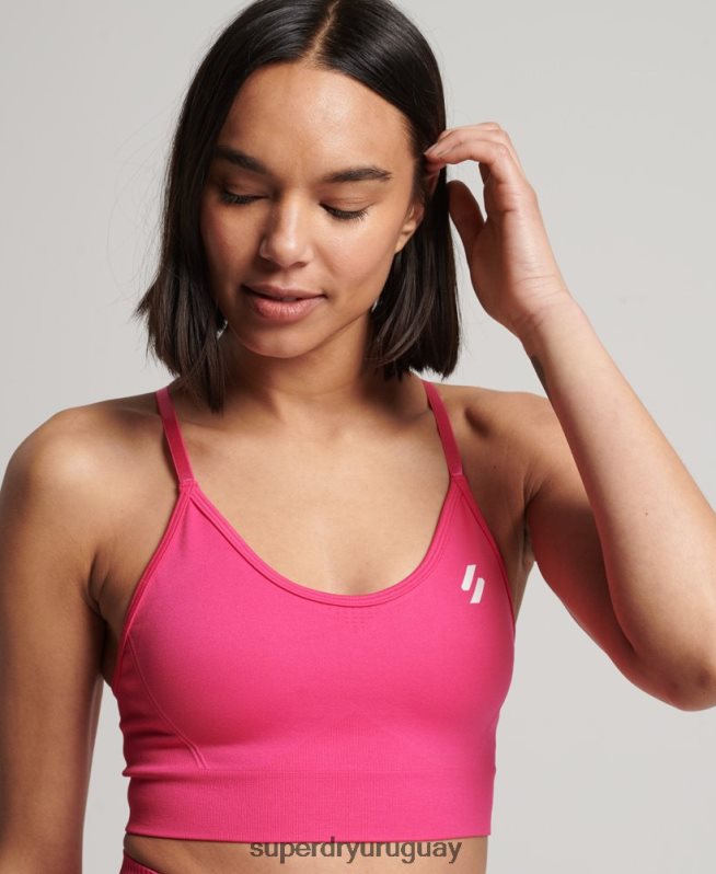 uy Superdry mujer sujetador de contorno de entrenamiento rosa DT2N8Z4196 ropa
