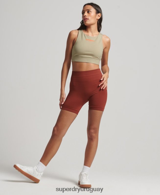 uy Superdry mujer sujetador deportivo con núcleo de algodón orgánico beige DT2N8Z4175 ropa