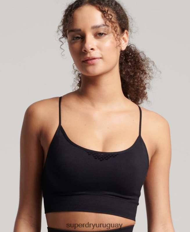 uy Superdry mujer sujetador deportivo de entrenamiento sin costuras negro DT2N8Z4204 ropa