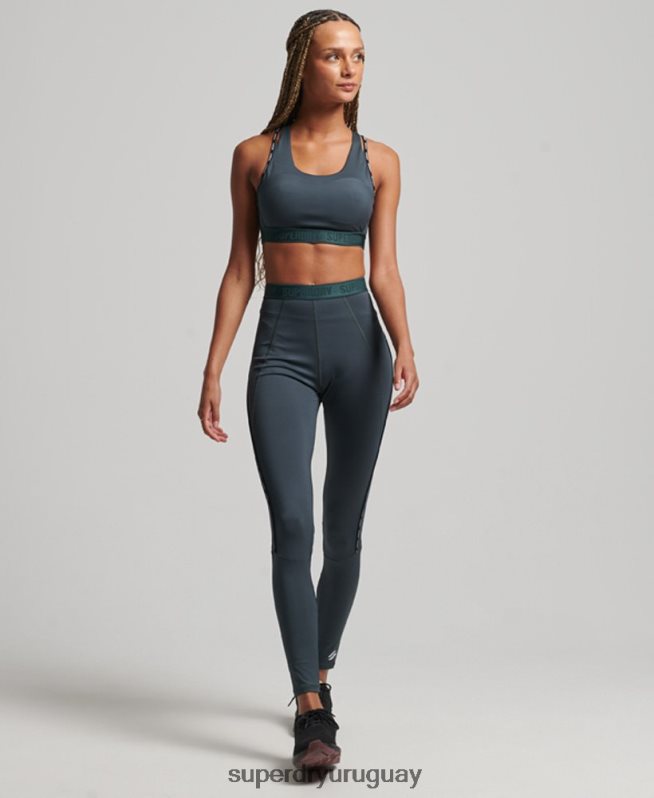 uy Superdry mujer sujetador elástico con la marca del tren verde DT2N8Z4180 ropa