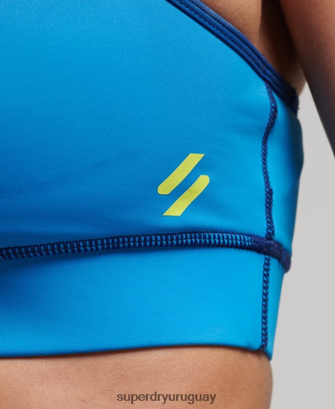 uy Superdry mujer sujetador esencial de entrenamiento azul claro DT2N8Z6340 ropa