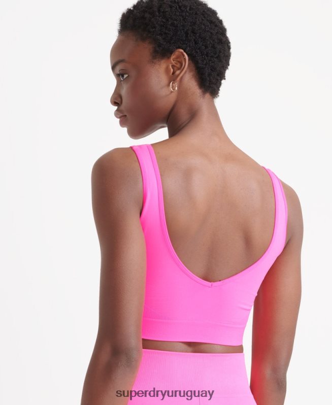 uy Superdry mujer sujetador flexible sin costuras rosa DT2N8Z6356 ropa