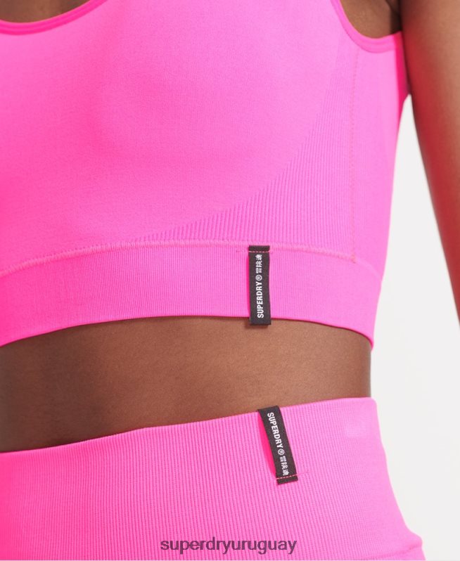 uy Superdry mujer sujetador flexible sin costuras rosa DT2N8Z6356 ropa