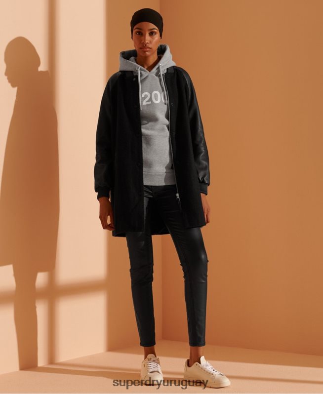 uy Superdry mujer 2003 sudadera con capucha gris DT2N8Z3475 ropa