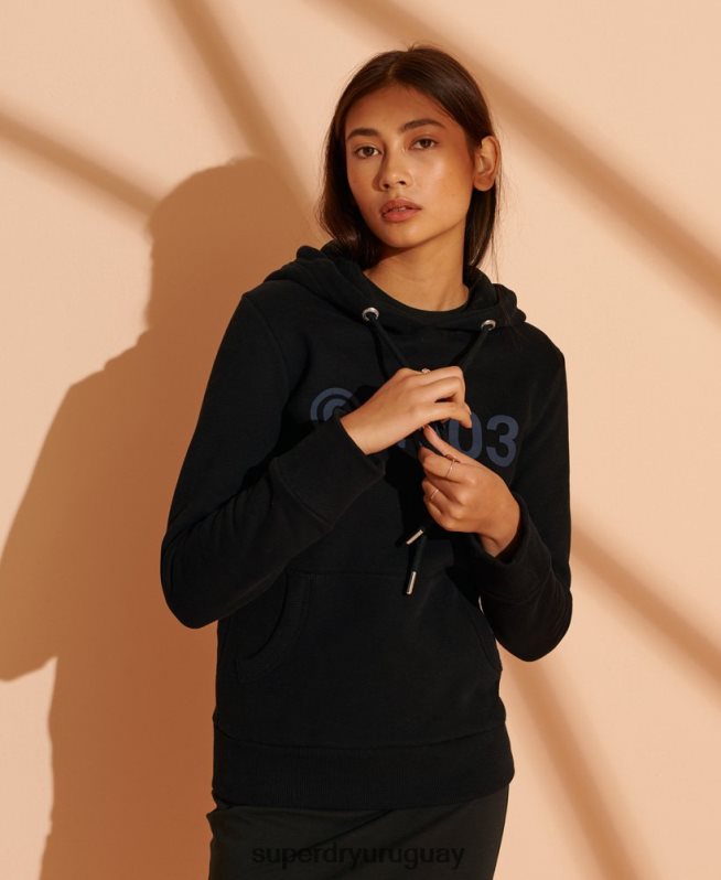 uy Superdry mujer 2003 sudadera con capucha negro DT2N8Z5948 ropa