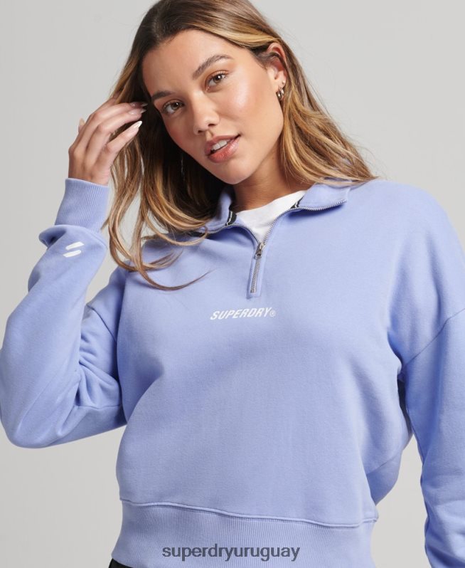uy Superdry mujer camiseta core sport con media cremallera púrpura DT2N8Z6111 ropa
