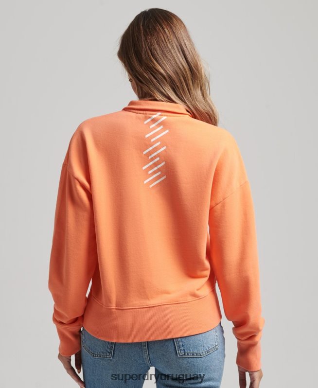 uy Superdry mujer camiseta core sport con media cremallera rosa DT2N8Z6101 ropa