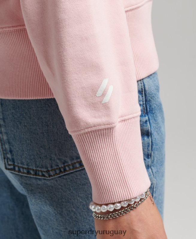 uy Superdry mujer camiseta core sport con media cremallera rosa DT2N8Z6132 ropa