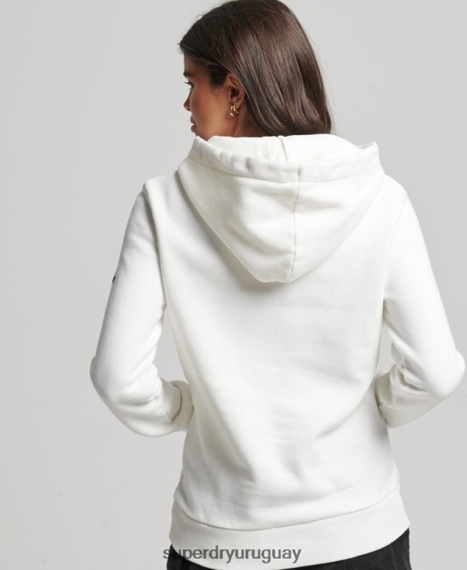 uy Superdry mujer cooper sudadera con capucha clásica crema DT2N8Z3414 ropa
