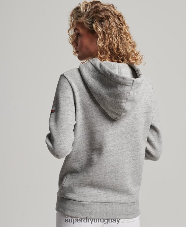 uy Superdry mujer cooper sudadera con capucha clásica gris DT2N8Z2224 ropa
