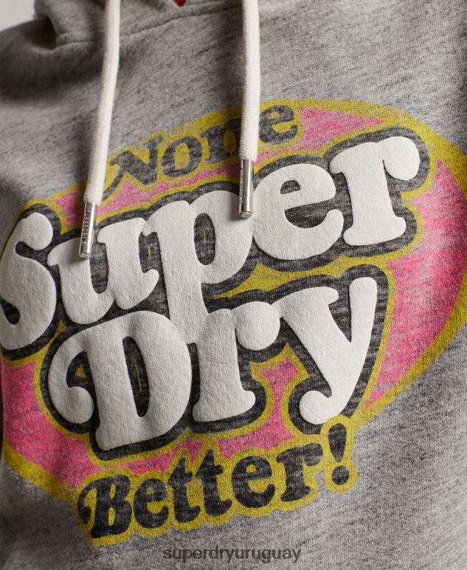 uy Superdry mujer cooper sudadera con capucha clásica gris DT2N8Z2224 ropa