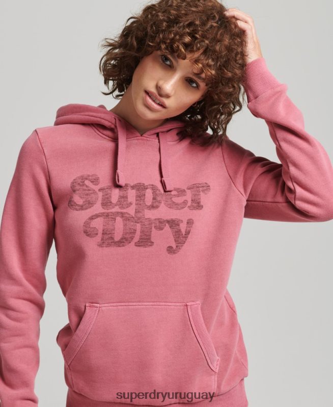 uy Superdry mujer cooper sudadera con capucha clásica rojo DT2N8Z5759 ropa