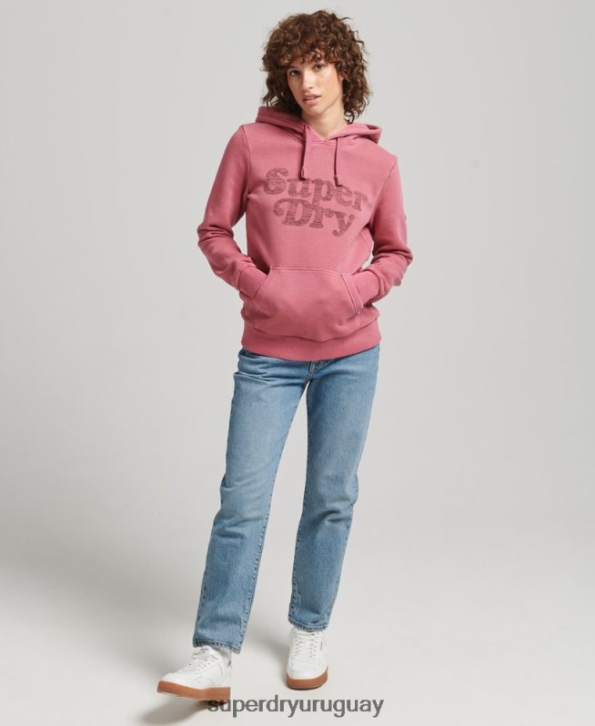 uy Superdry mujer cooper sudadera con capucha clásica rojo DT2N8Z5759 ropa