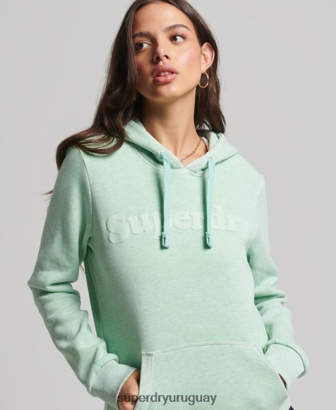 uy Superdry mujer cooper sudadera con capucha clásica verde DT2N8Z3273 ropa