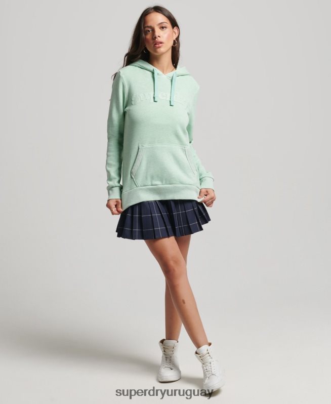 uy Superdry mujer cooper sudadera con capucha clásica verde DT2N8Z3273 ropa