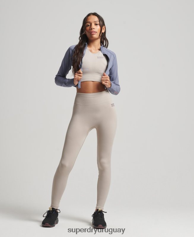 uy Superdry mujer cremallera sin costuras a través de la parte superior de la capa intermedia púrpura DT2N8Z4177 ropa