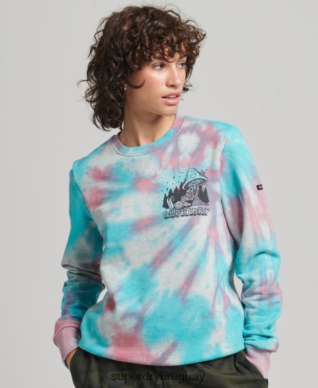 uy Superdry mujer en el bosque sudadera gráfica gris DT2N8Z3340 ropa
