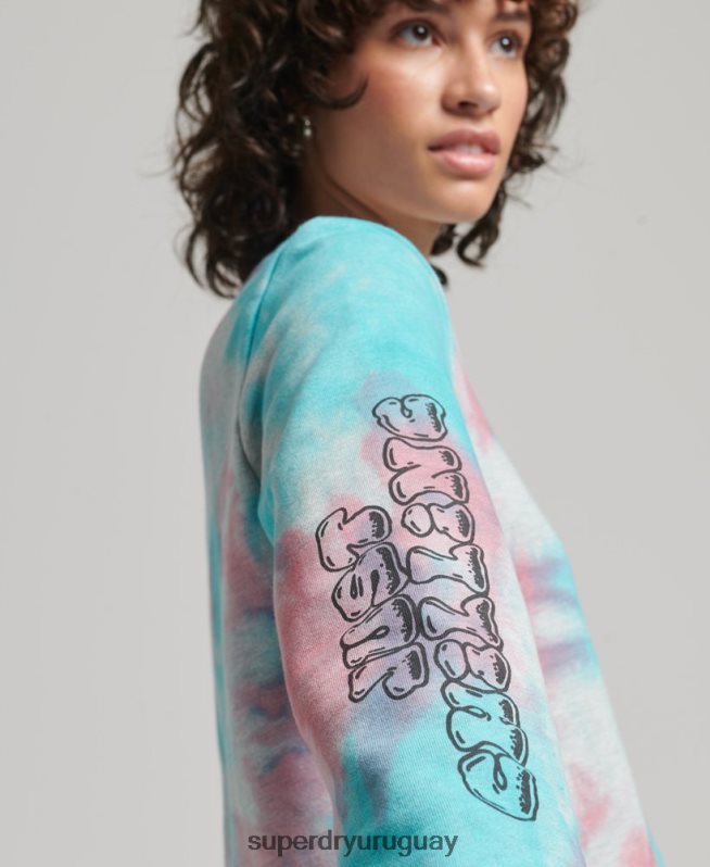 uy Superdry mujer en el bosque sudadera gráfica gris DT2N8Z3340 ropa