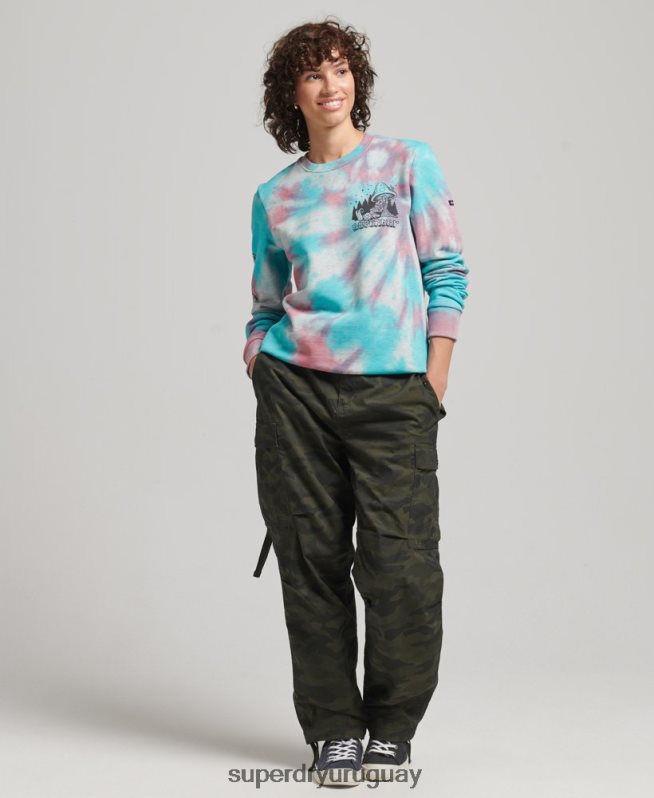uy Superdry mujer en el bosque sudadera gráfica gris DT2N8Z3340 ropa