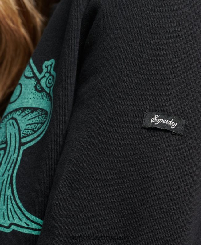 uy Superdry mujer en el bosque sudadera gráfica gris oscuro DT2N8Z3431 ropa