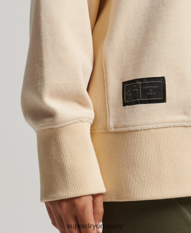 uy Superdry mujer equipo extragrande de terciopelo con logotipo de code s crema DT2N8Z5805 ropa