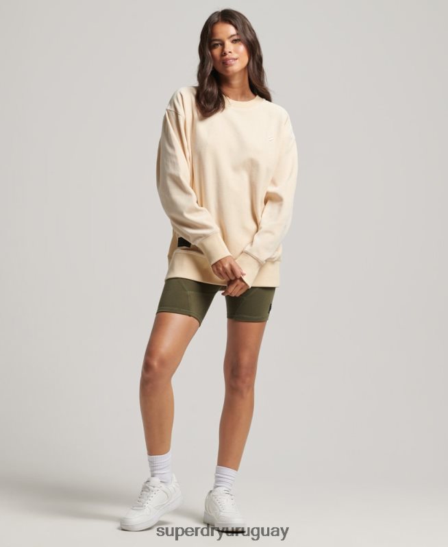 uy Superdry mujer equipo extragrande de terciopelo con logotipo de code s crema DT2N8Z5805 ropa