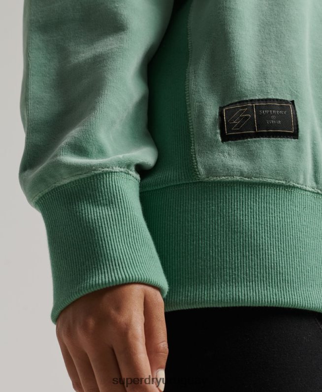 uy Superdry mujer equipo extragrande de terciopelo con logotipo de code s verde DT2N8Z5776 ropa
