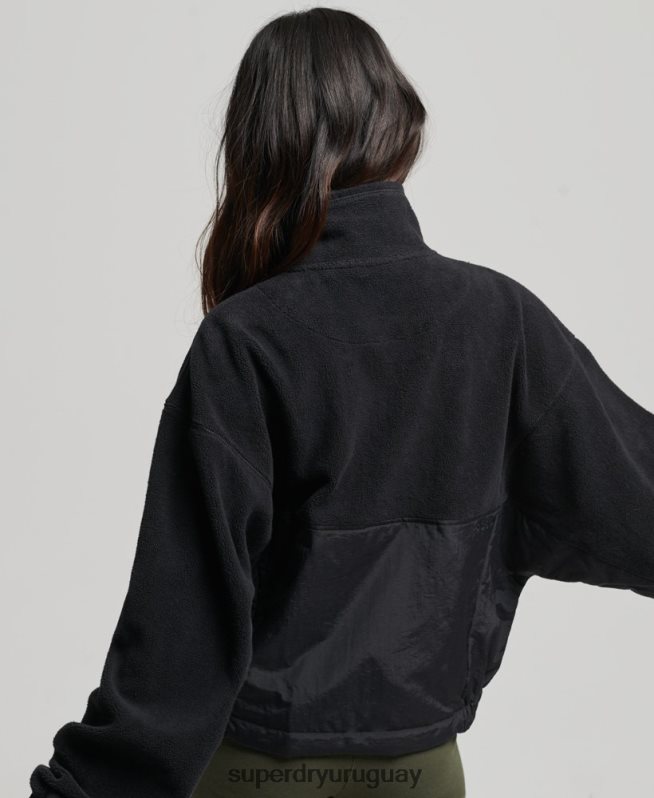 uy Superdry mujer forro polar híbrido tecnológico negro DT2N8Z5756 ropa