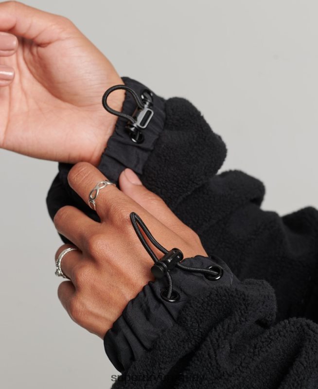 uy Superdry mujer forro polar híbrido tecnológico negro DT2N8Z5756 ropa