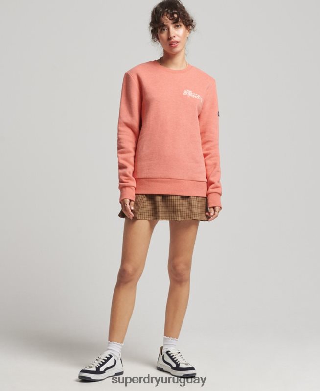 uy Superdry mujer orgullo en la sudadera de la tripulación artesanal coral DT2N8Z3485 ropa