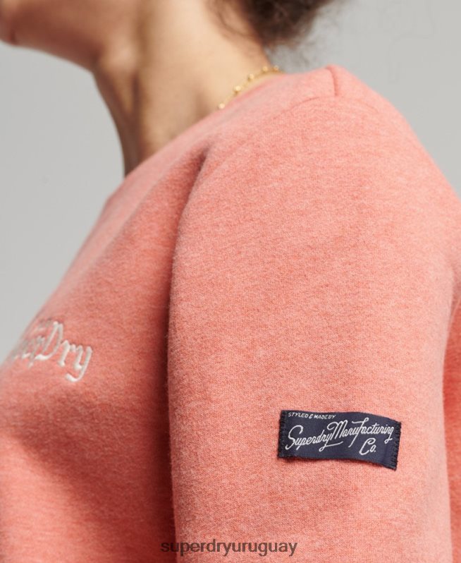 uy Superdry mujer orgullo en la sudadera de la tripulación artesanal coral DT2N8Z3485 ropa