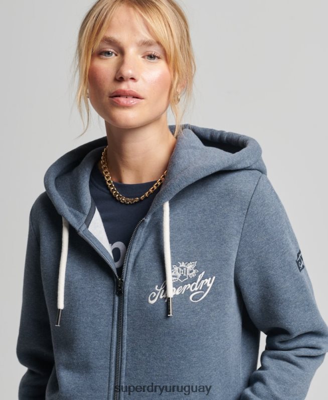 uy Superdry mujer orgullo vintage en sudadera artesanal con cremallera Armada DT2N8Z6123 ropa
