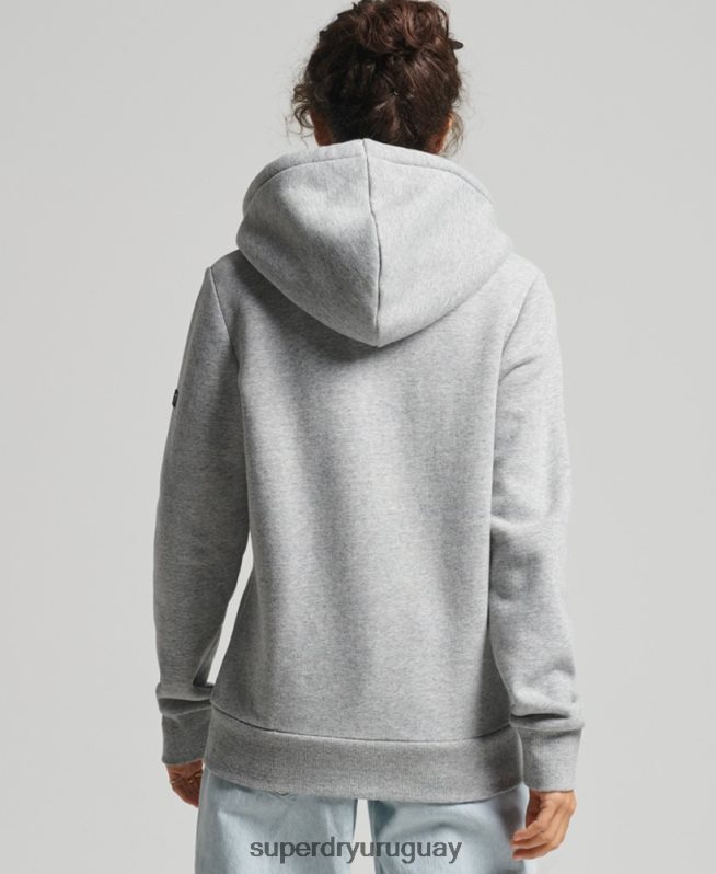 uy Superdry mujer orgullo vintage en sudadera artesanal con cremallera gris DT2N8Z3501 ropa