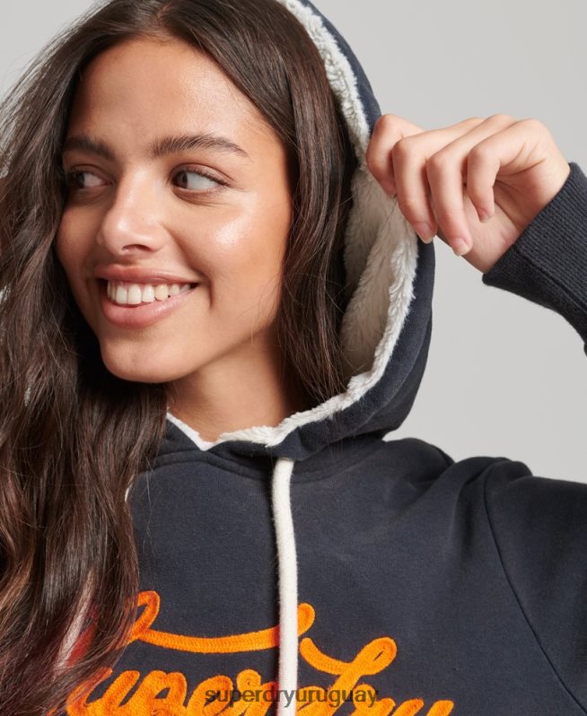 uy Superdry mujer orgullo y artesanía sudadera con capucha Armada DT2N8Z3378 ropa