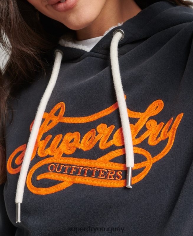 uy Superdry mujer orgullo y artesanía sudadera con capucha Armada DT2N8Z3378 ropa