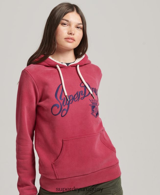uy Superdry mujer orgullo y artesanía sudadera con capucha rojo DT2N8Z3399 ropa