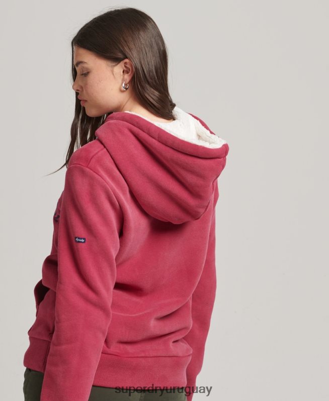 uy Superdry mujer orgullo y artesanía sudadera con capucha rojo DT2N8Z3399 ropa