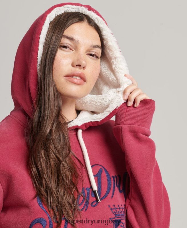 uy Superdry mujer orgullo y artesanía sudadera con capucha rojo DT2N8Z3399 ropa