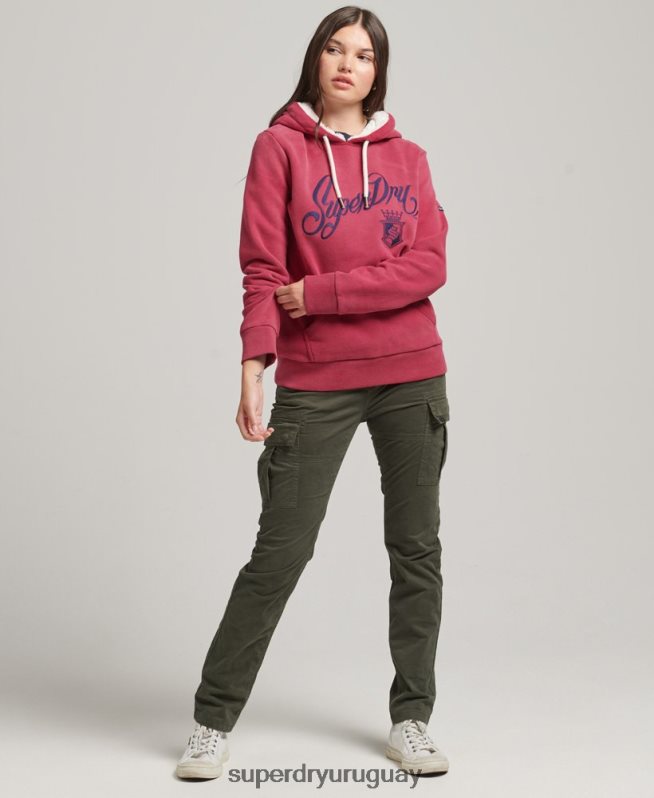 uy Superdry mujer orgullo y artesanía sudadera con capucha rojo DT2N8Z3399 ropa