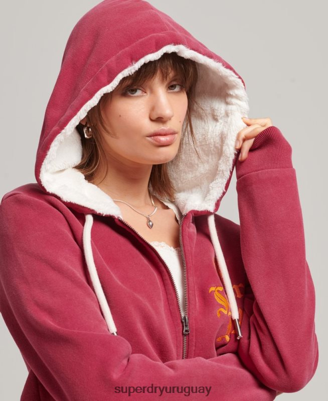 uy Superdry mujer orgullo y artesanía sudadera con cremallera rojo DT2N8Z6005 ropa