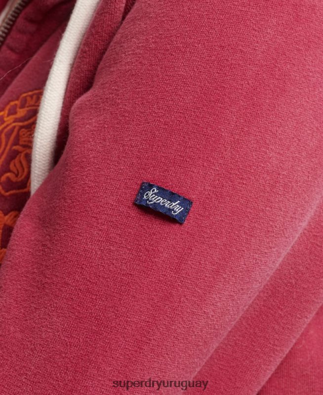 uy Superdry mujer orgullo y artesanía sudadera con cremallera rojo DT2N8Z6005 ropa