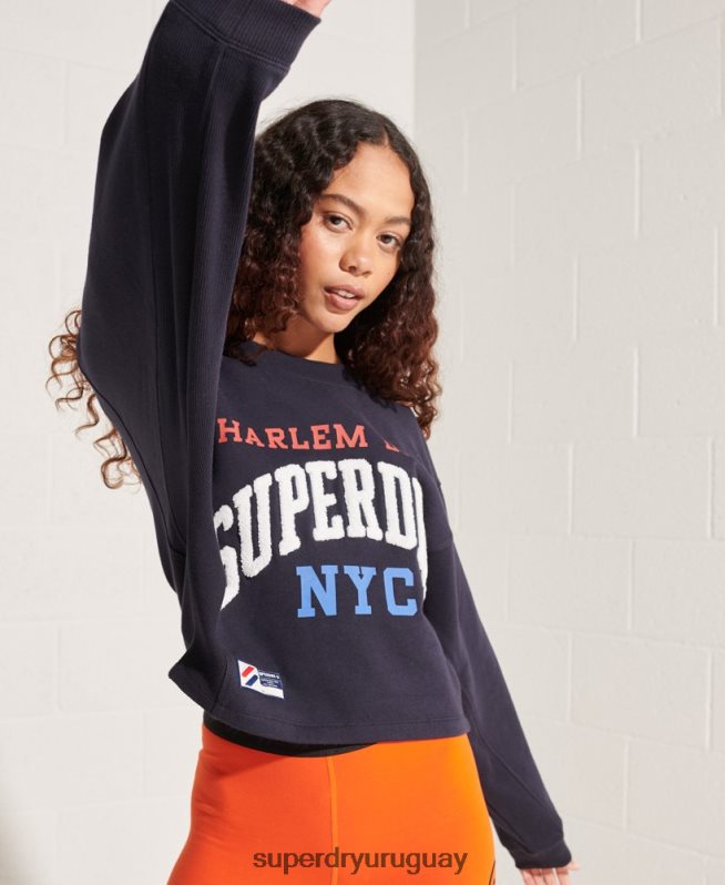 uy Superdry mujer sudadera Varsity Arch Batwing Armada DT2N8Z5873 ropa