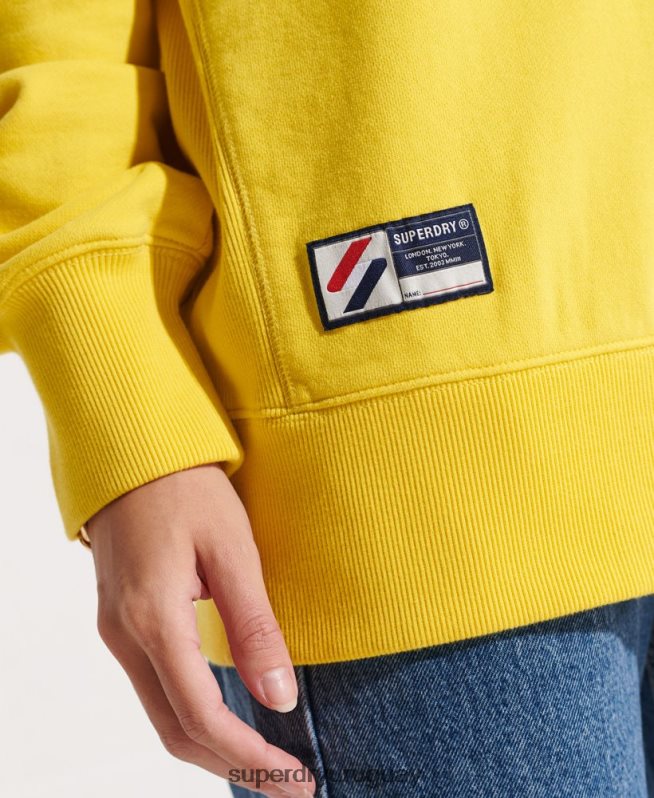 uy Superdry mujer sudadera básica de algodón orgánico amarillo DT2N8Z5822 ropa