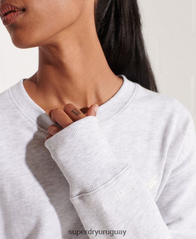 uy Superdry mujer sudadera básica de algodón orgánico gris claro DT2N8Z5821 ropa