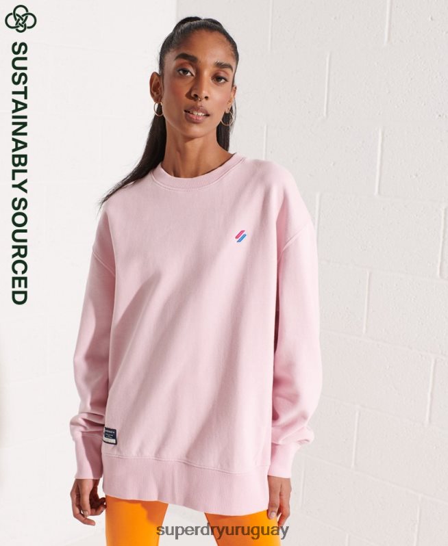 uy Superdry mujer sudadera básica de algodón orgánico rosa DT2N8Z5792 ropa