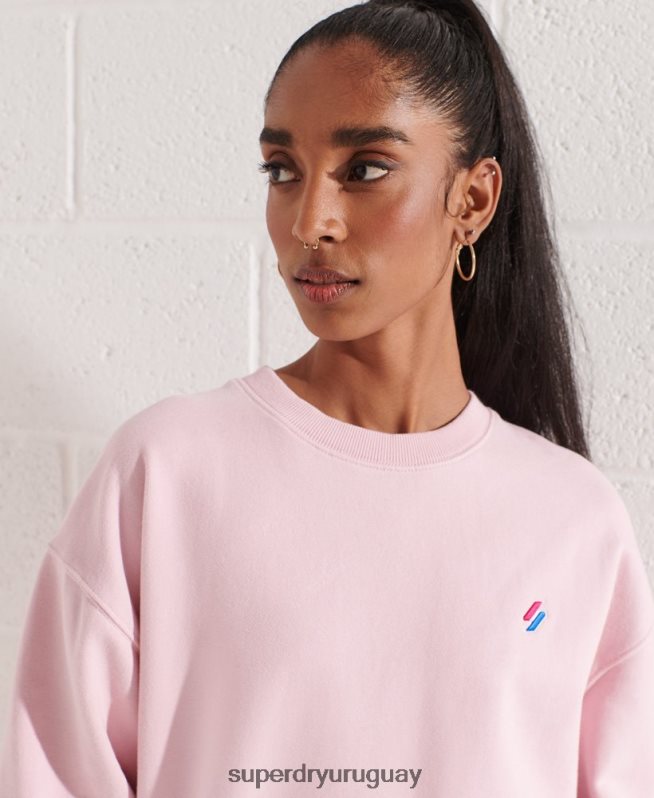 uy Superdry mujer sudadera básica de algodón orgánico rosa DT2N8Z5792 ropa