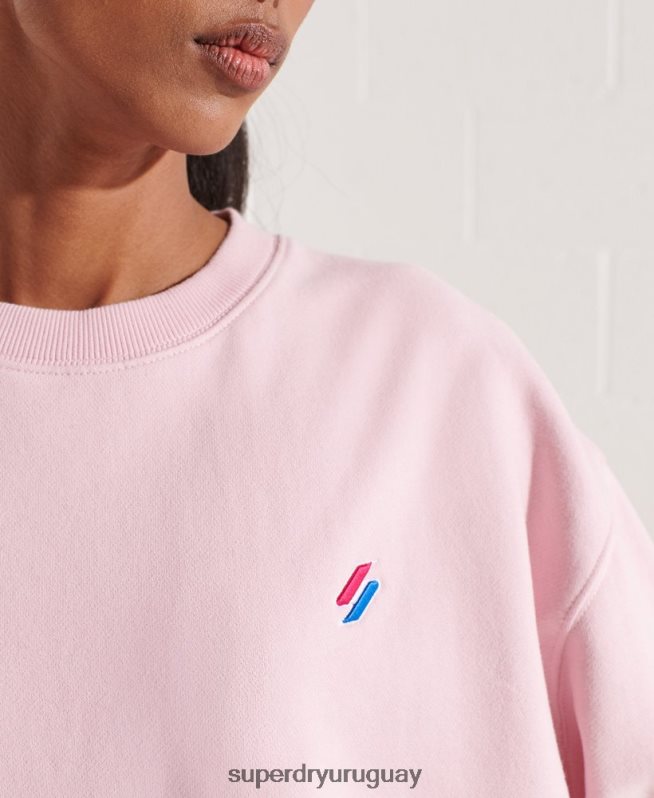 uy Superdry mujer sudadera básica de algodón orgánico rosa DT2N8Z5792 ropa