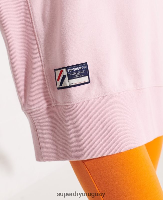 uy Superdry mujer sudadera básica de algodón orgánico rosa DT2N8Z5792 ropa