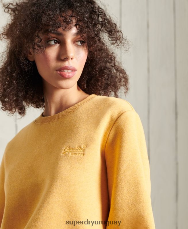 uy Superdry mujer sudadera clásica etiqueta naranja amarillo DT2N8Z5983 ropa
